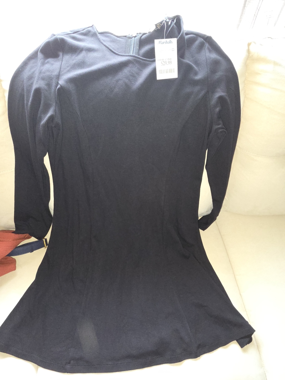 Dalia Black Long Sleeve Fit-and-Flare Dress